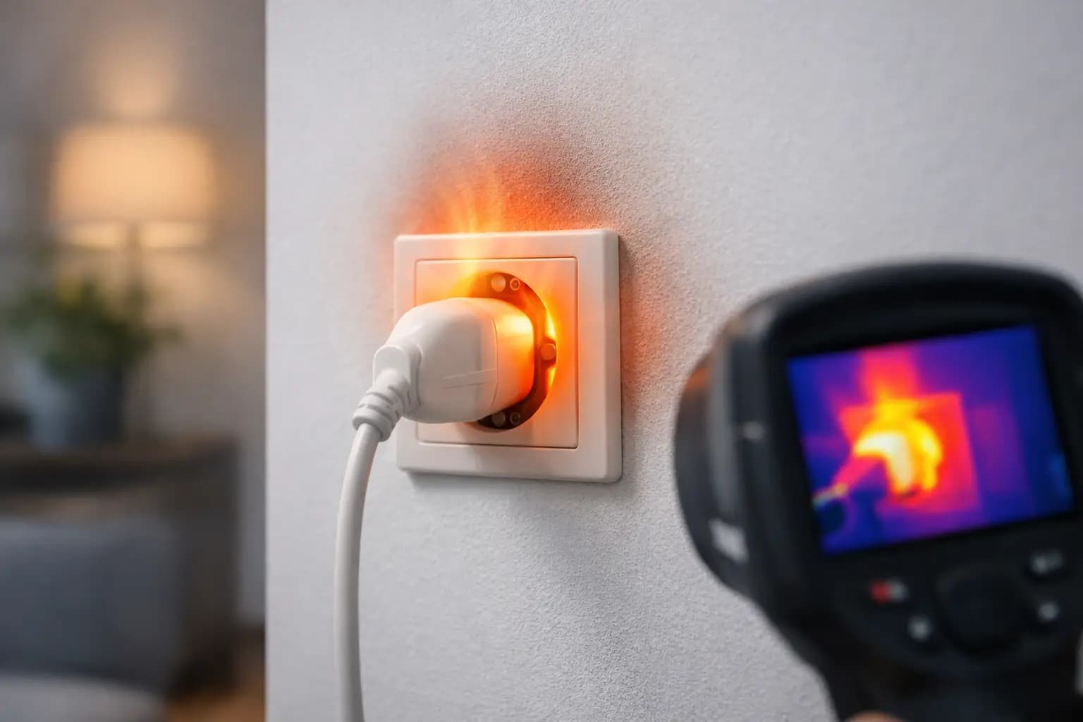 Tomada elétrica aquece quando está ligada?