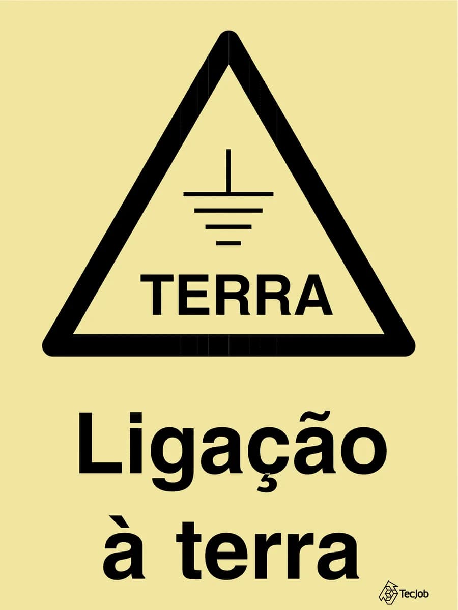Sinalização de ligação à terra em instalação elétrica