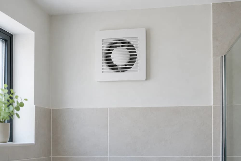 Imagem ilustrativa de um extrator de ventilação numa casa de banho