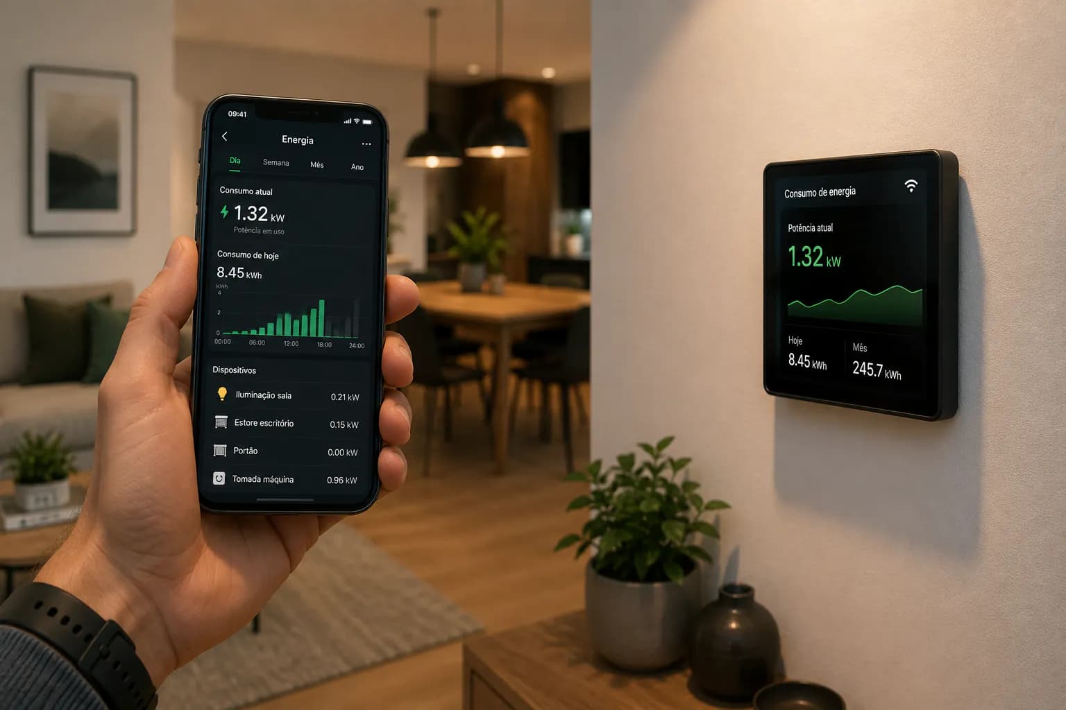Monitorização de consumos elétricos através do telemóvel